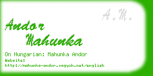 andor mahunka business card